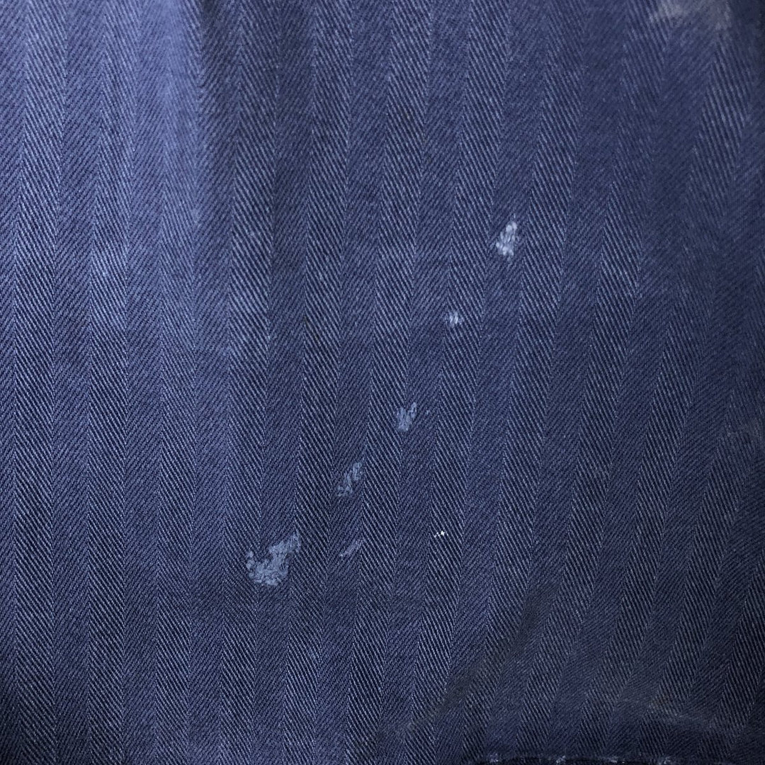 Big Size Universal Overalls HBT Painted Herringbone Twill Work Jacket Made in USA Men's XXXXL cotton navy blue type Vintage Second Hand