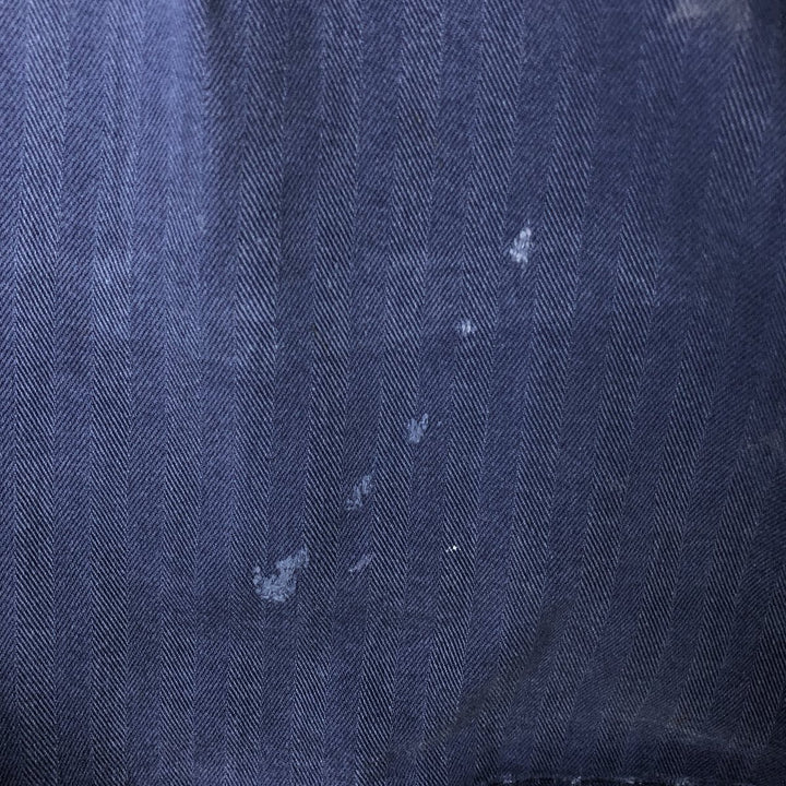 Big Size Universal Overalls HBT Painted Herringbone Twill Work Jacket Made in USA Men's XXXXL cotton navy blue type Vintage Second Hand