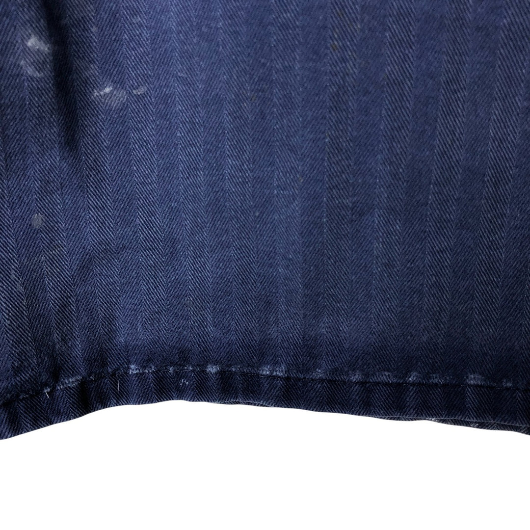 Big Size Universal Overalls HBT Painted Herringbone Twill Work Jacket Made in USA Men's XXXXL cotton navy blue type Vintage Second Hand