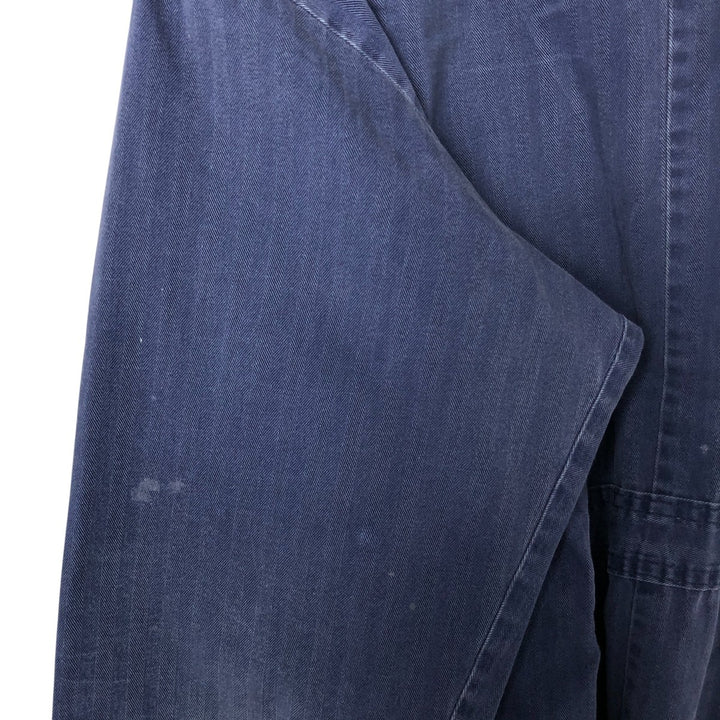 Big Size Universal Overalls HBT Painted Herringbone Twill Work Jacket Made in USA Men's XXXXL cotton navy blue type Vintage Second Hand