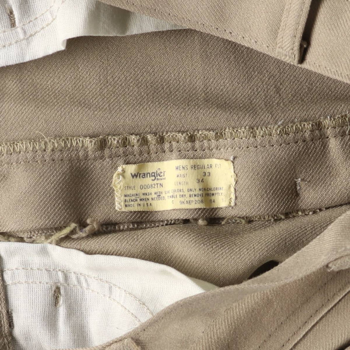 80s-90'S Wrangler Dress Jeans, Men's Regular Fit Slacks, Made in USA, Men's W32, Vintage unclear Beige type Vintage Second Hand