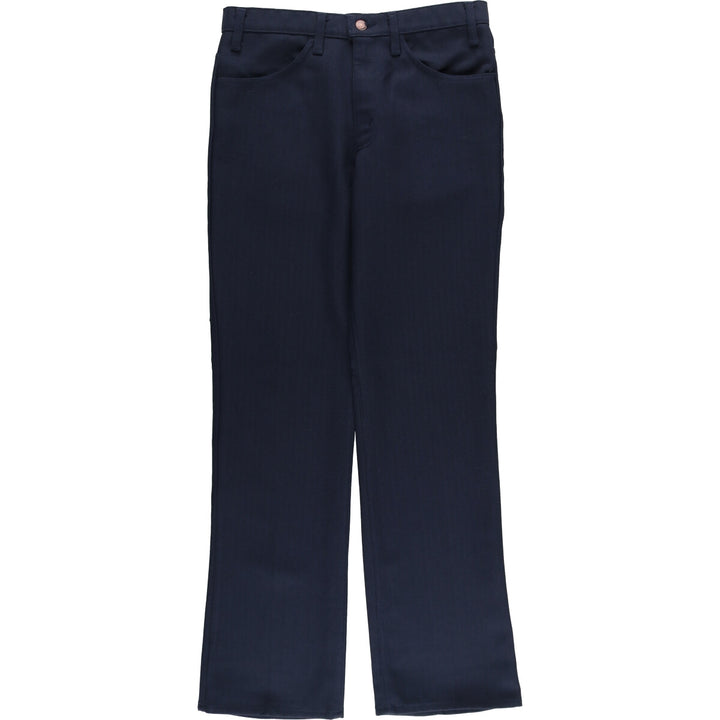80s~90'S Levi's 10517-7118 STA-PREST Flared Pants Made in USA Men's W32 Vintage polyester navy blue type Vintage Second Hand