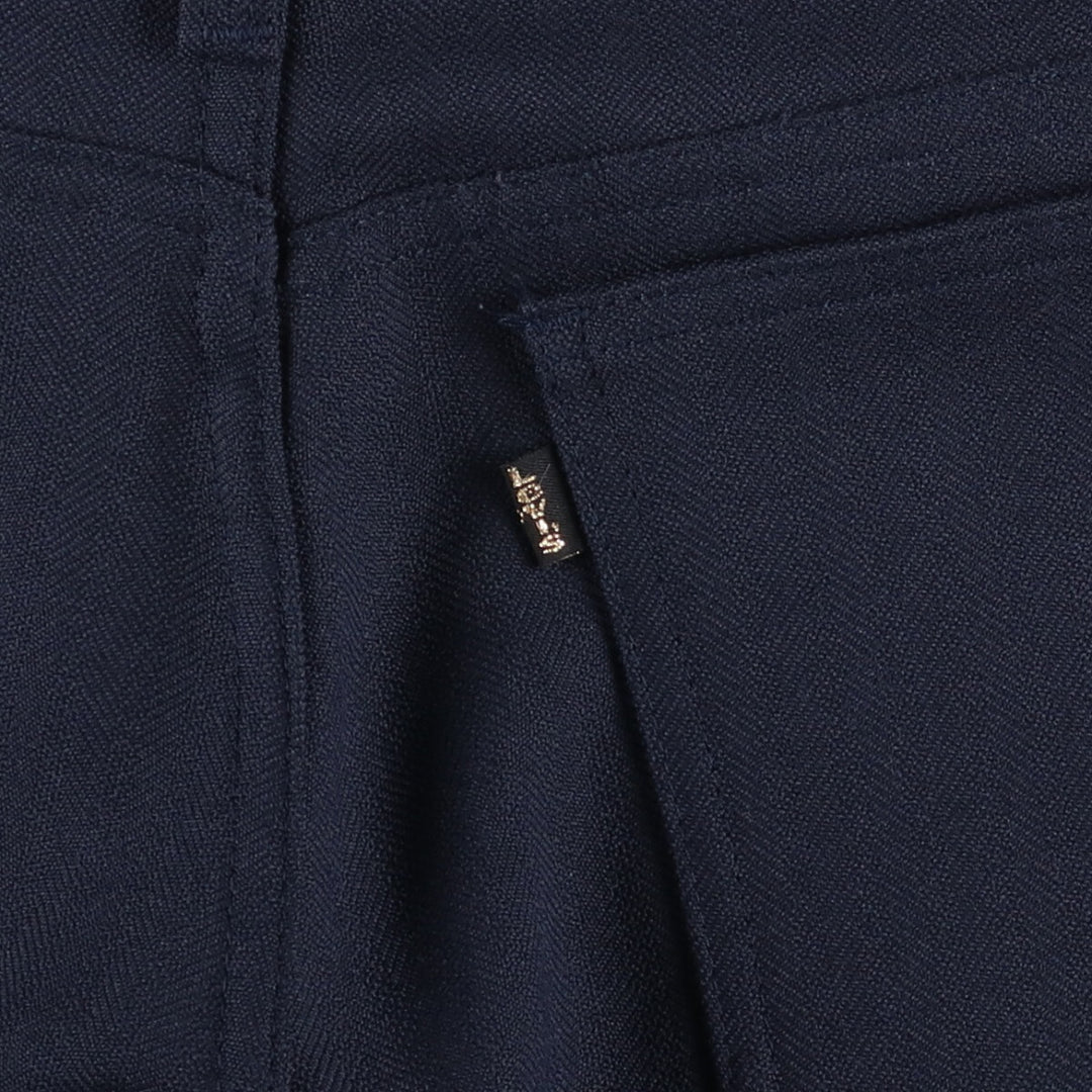 80s~90'S Levi's 10517-7118 STA-PREST Flared Pants Made in USA Men's W32 Vintage polyester navy blue type Vintage Second Hand