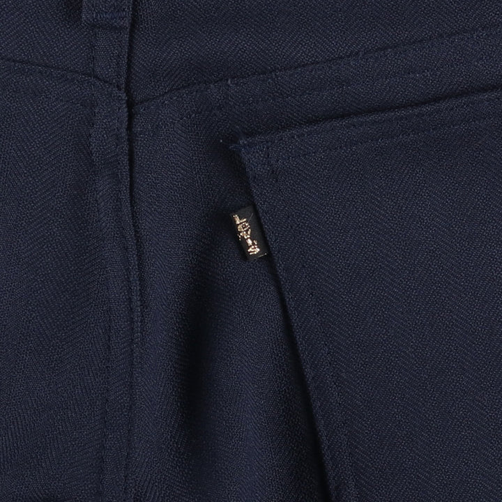 80s~90'S Levi's 10517-7118 STA-PREST Flared Pants Made in USA Men's W32 Vintage polyester navy blue type Vintage Second Hand