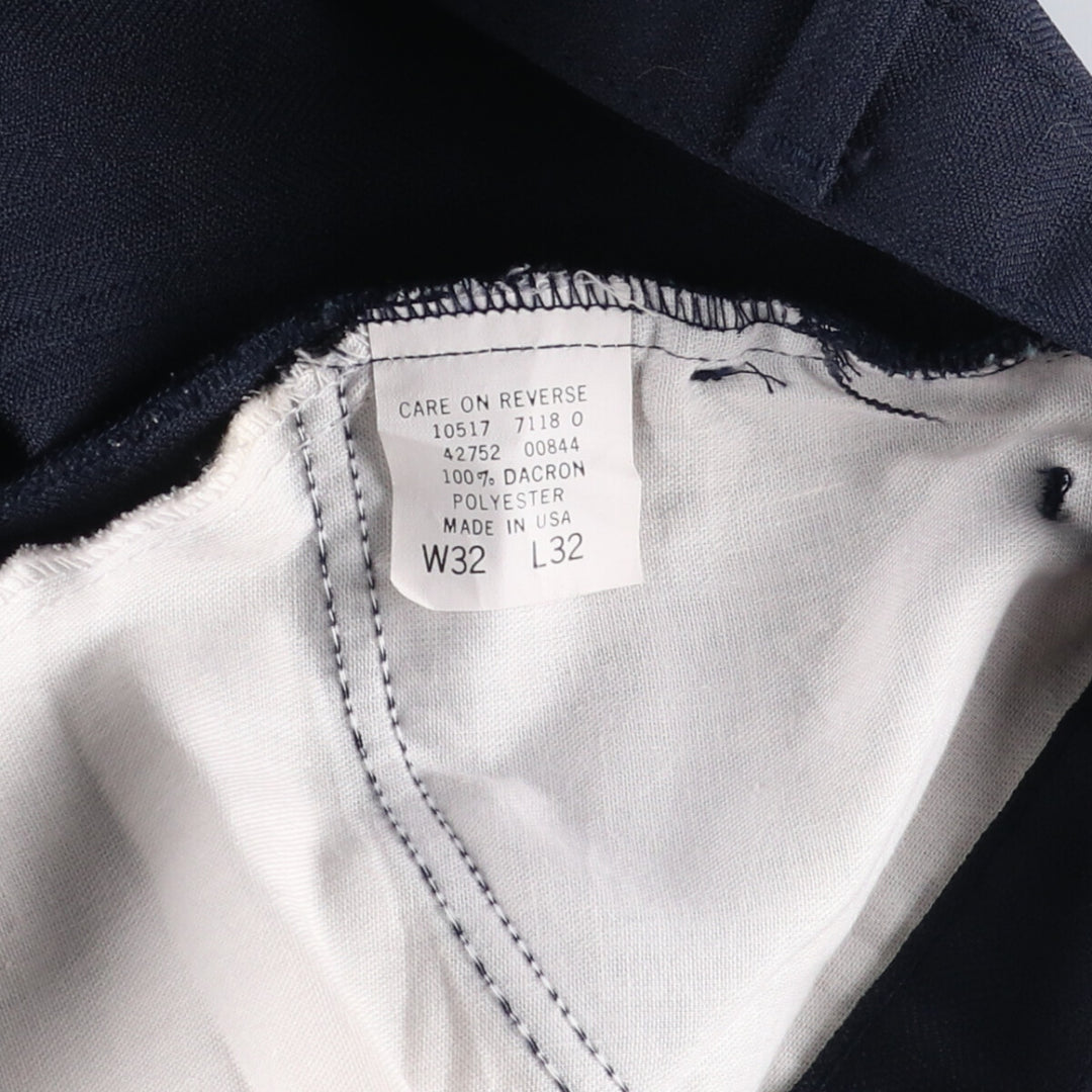 80s~90'S Levi's 10517-7118 STA-PREST Flared Pants Made in USA Men's W32 Vintage polyester navy blue type Vintage Second Hand