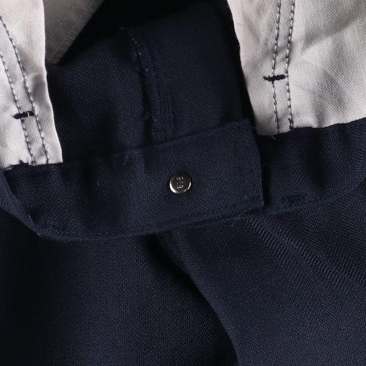 80s~90'S Levi's 10517-7118 STA-PREST Flared Pants Made in USA Men's W32 Vintage polyester navy blue type Vintage Second Hand