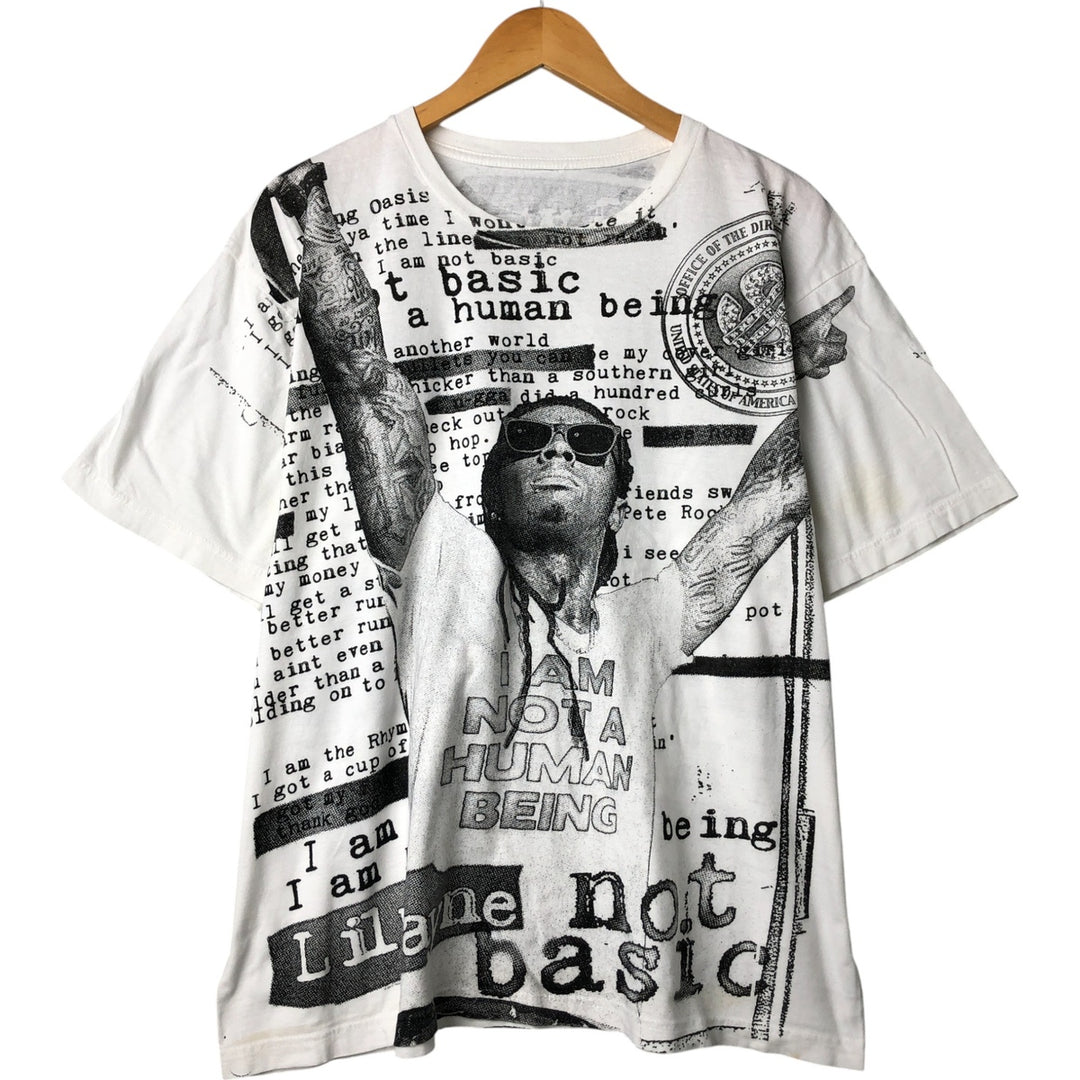 LIL WAYNE Rap T-shirt, Men's L size cotton white type Vintage Second Hand