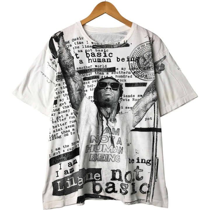 LIL WAYNE Rap T-shirt, Men's L size cotton white type Vintage Second Hand