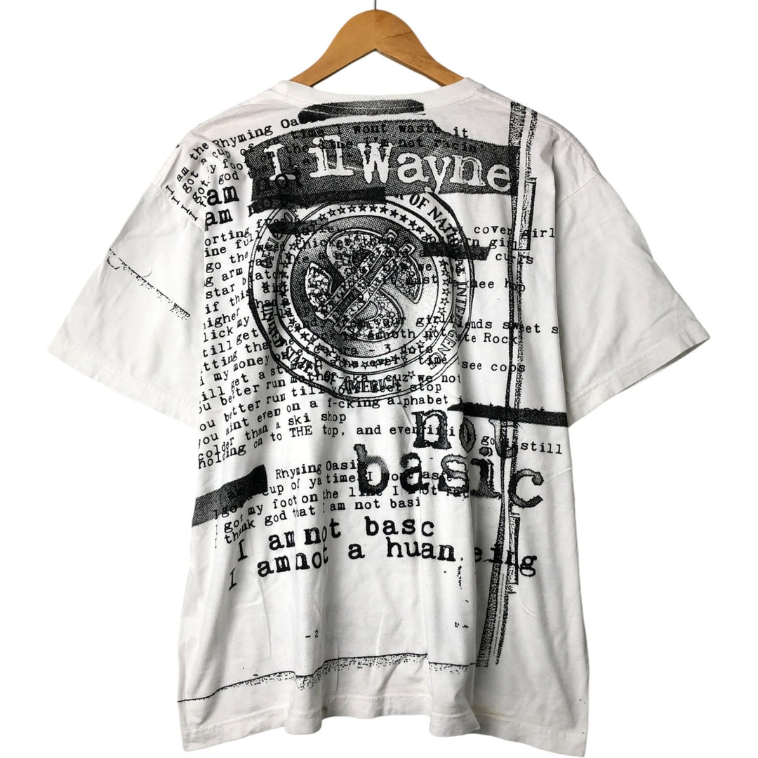 LIL WAYNE Rap T-shirt, Men's L size cotton white type Vintage Second Hand