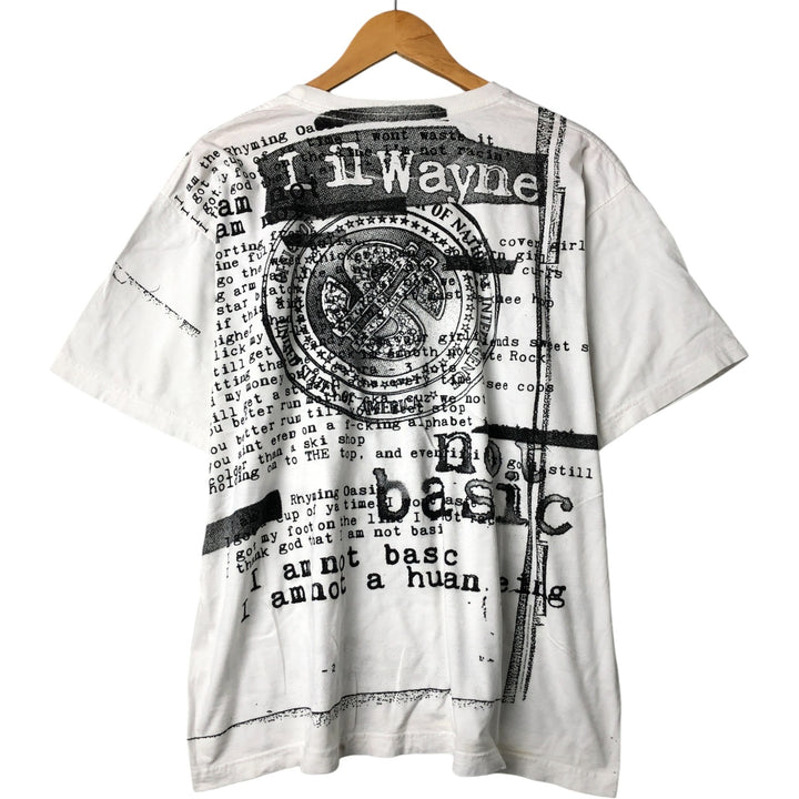 LIL WAYNE Rap T-shirt, Men's L size cotton white type Vintage Second Hand