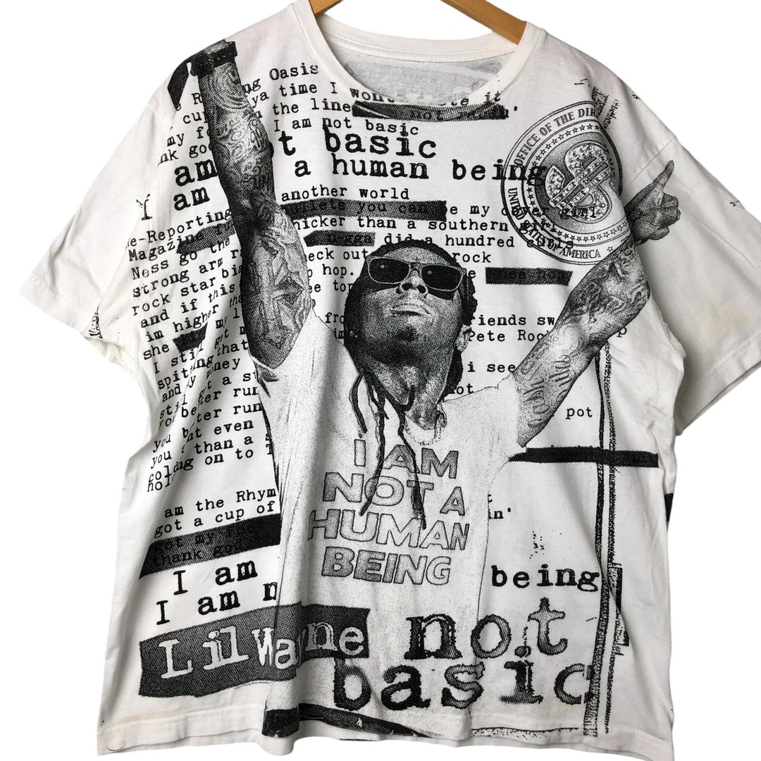 LIL WAYNE Rap T-shirt, Men's L size cotton white type Vintage Second Hand