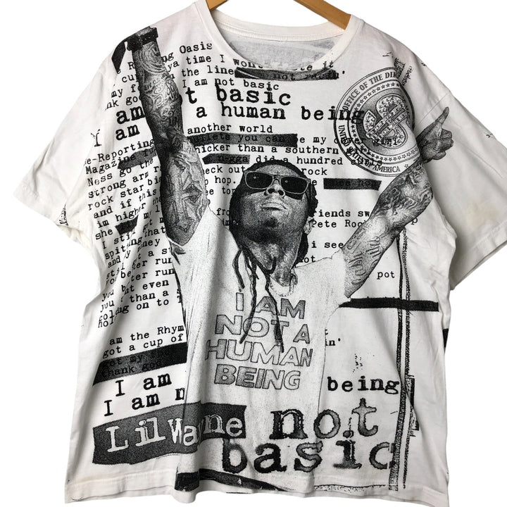 LIL WAYNE Rap T-shirt, Men's L size cotton white type Vintage Second Hand