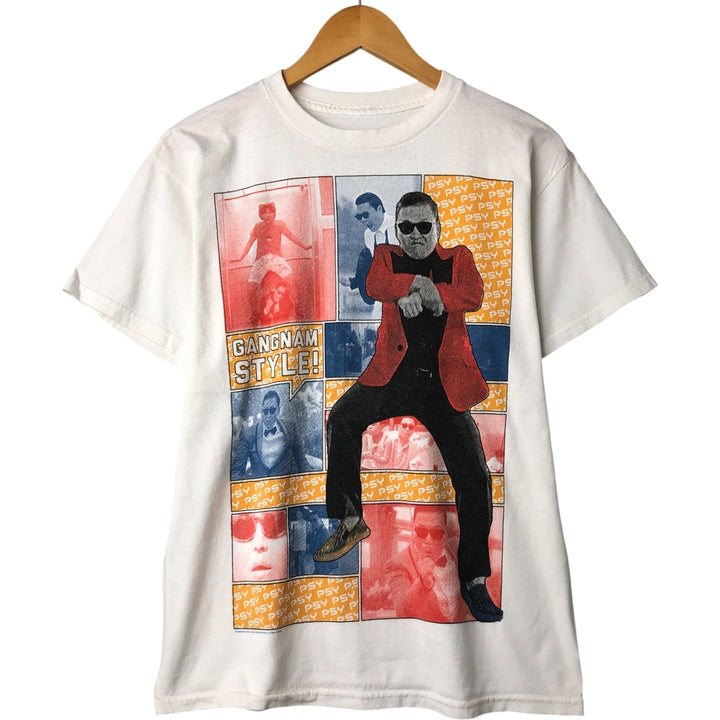 PSY Band T-shirt, Men's M size cotton white type Vintage Second Hand