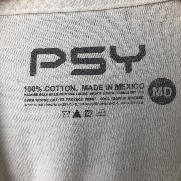 PSY Band T-shirt, Men's M size cotton white type Vintage Second Hand