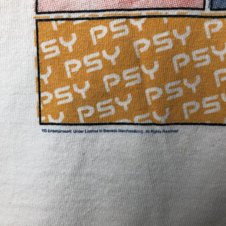 PSY Band T-shirt, Men's M size cotton white type Vintage Second Hand