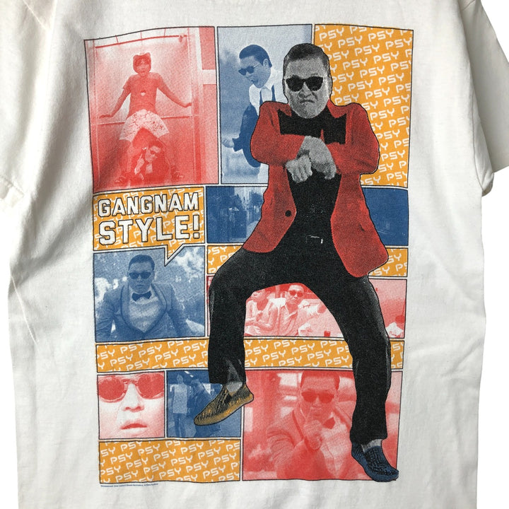 PSY Band T-shirt, Men's M size cotton white type Vintage Second Hand