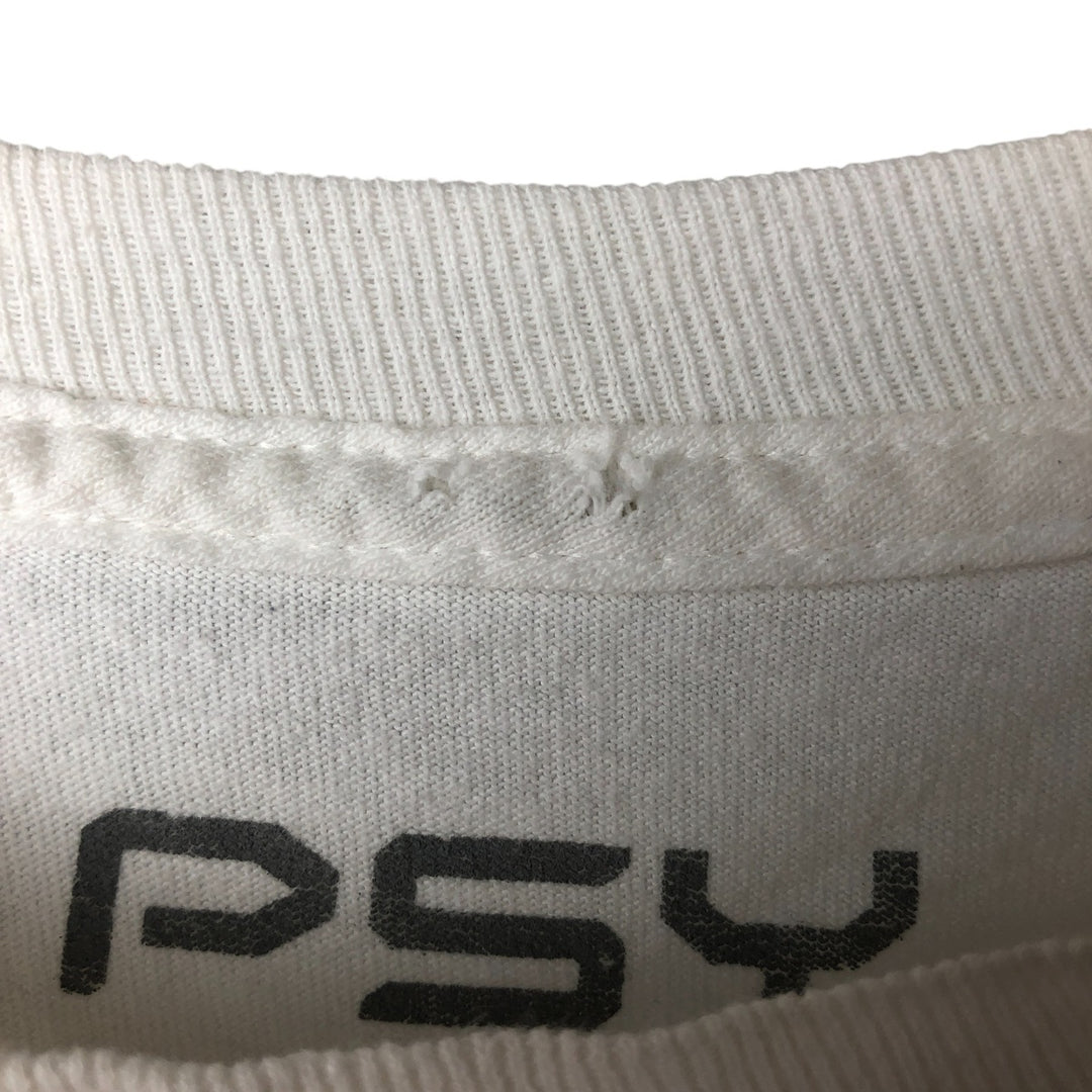PSY Band T-shirt, Men's M size cotton white type Vintage Second Hand