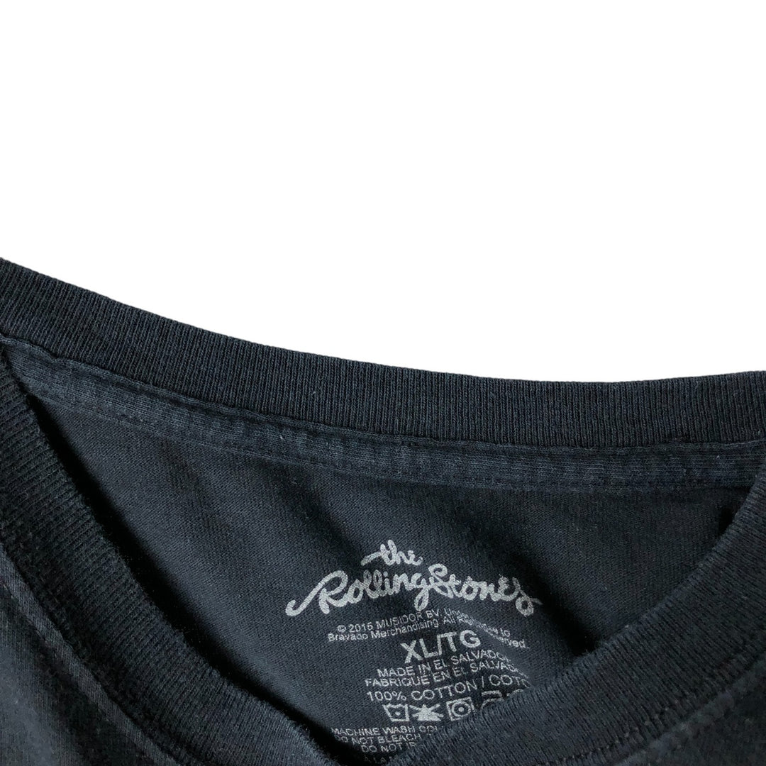 THE ROLLING STONES Band T-shirt, Men's XL size cotton black type Vintage Second Hand