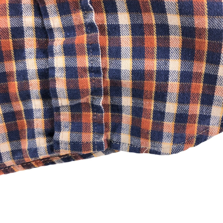 Vintage Sears Thumbs Up SportsWear PERMA-PREST Long Sleeve Light Flannel Check Shirt, Men's Size Medium unclear navy blue type Vintage Second Hand