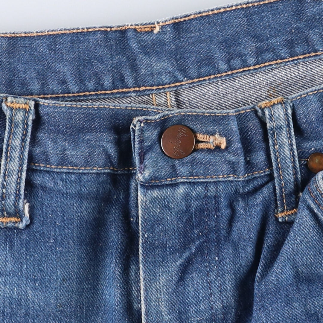 70s~80'S Wrangler Cut-off Denim Shorts, Made in USA, Men's, W30, Vintage unclear blue type Vintage Second Hand