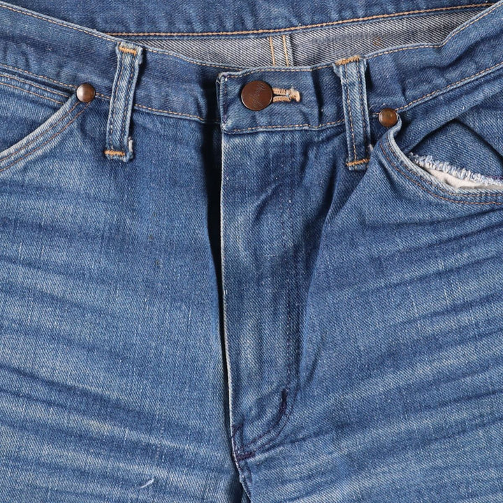 70s~80'S Wrangler Cut-off Denim Shorts, Made in USA, Men's, W30, Vintage unclear blue type Vintage Second Hand