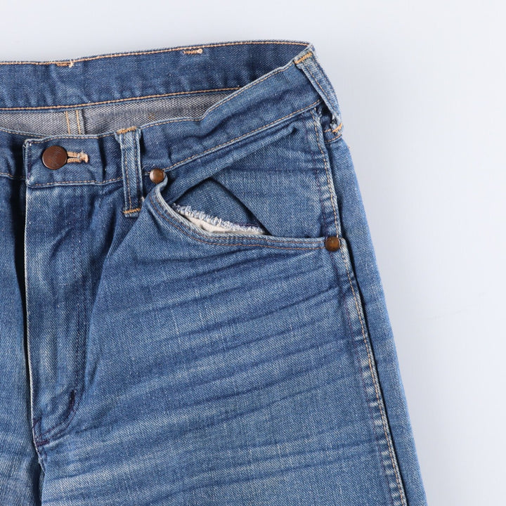 70s~80'S Wrangler Cut-off Denim Shorts, Made in USA, Men's, W30, Vintage unclear blue type Vintage Second Hand