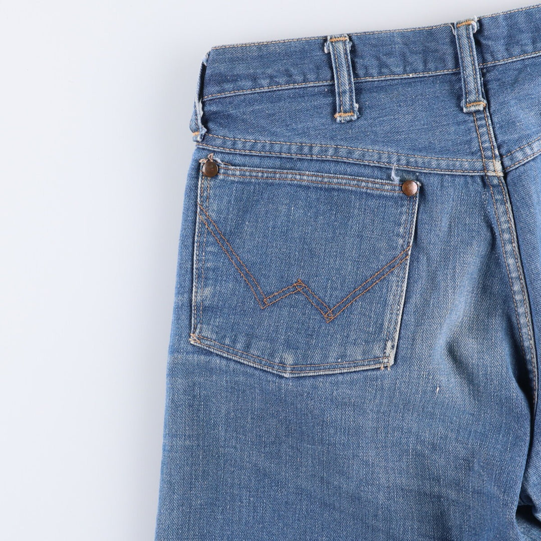 70s~80'S Wrangler Cut-off Denim Shorts, Made in USA, Men's, W30, Vintage unclear blue type Vintage Second Hand