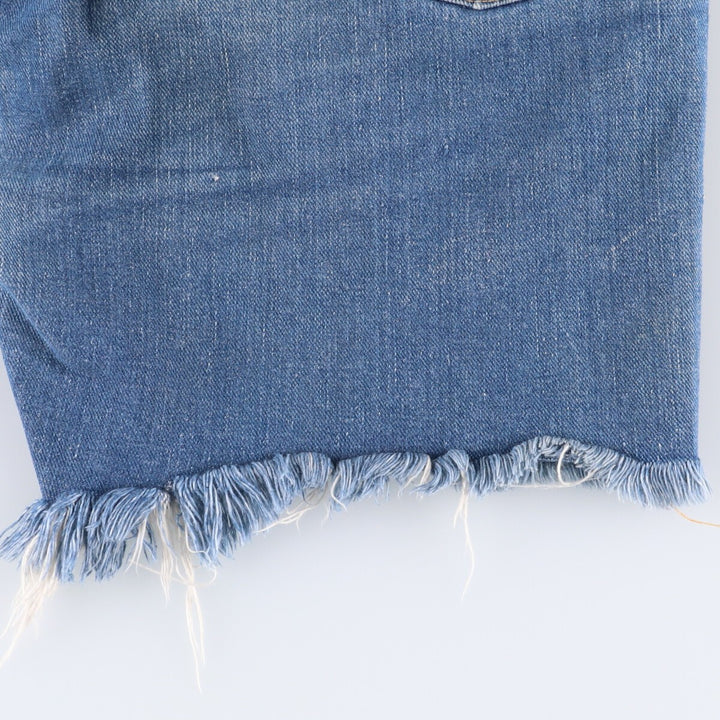 70s~80'S Wrangler Cut-off Denim Shorts, Made in USA, Men's, W30, Vintage unclear blue type Vintage Second Hand