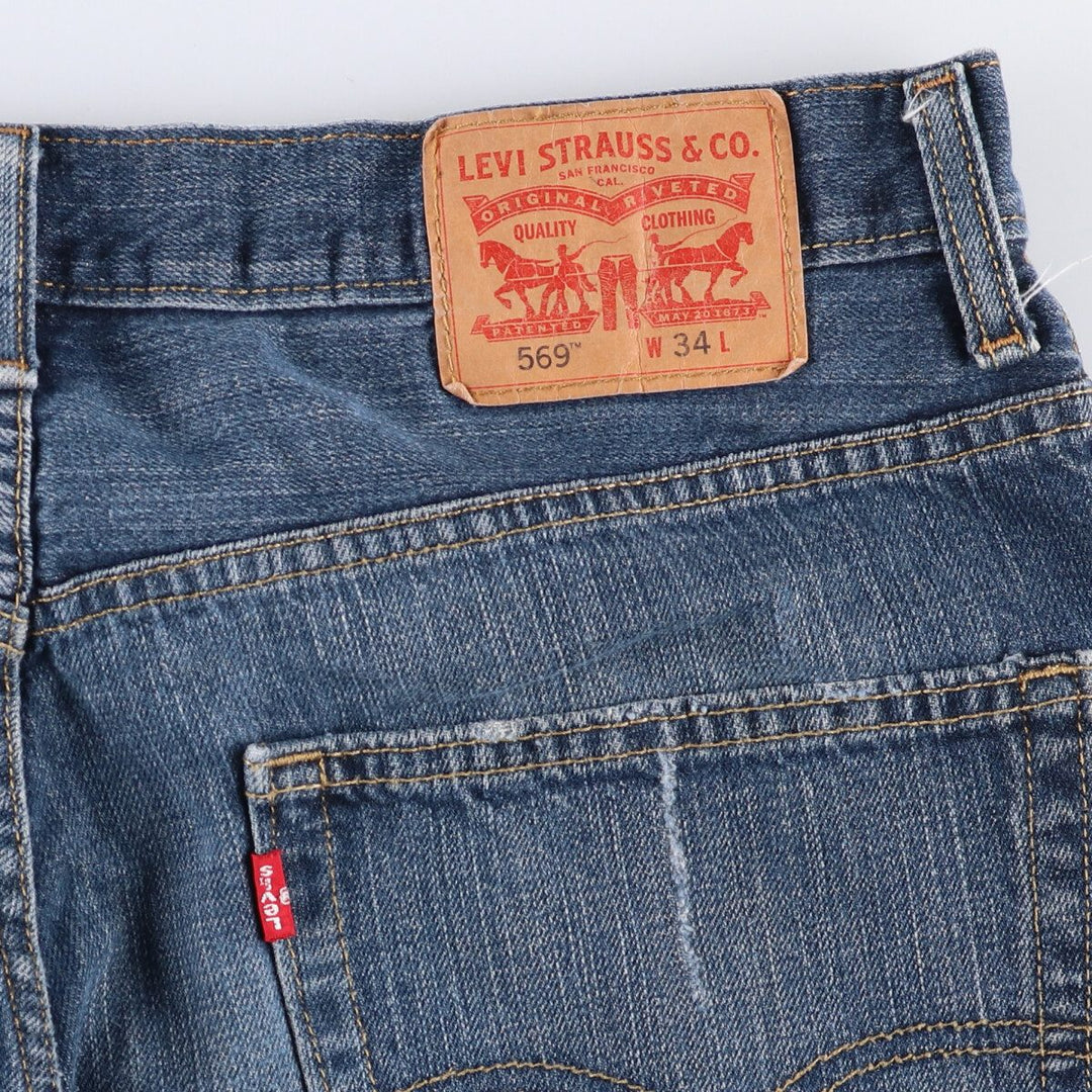 Levi's 569 denim shorts, half pants, men's size w36 cotton blue type Vintage Second Hand