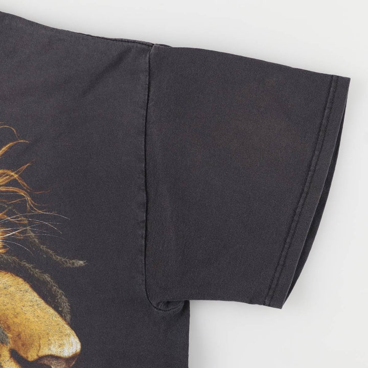 ZION ROOTSWEAR BOB MARLEY Band T-shirt, Made in USA, Men's XL cotton black type Vintage Second Hand