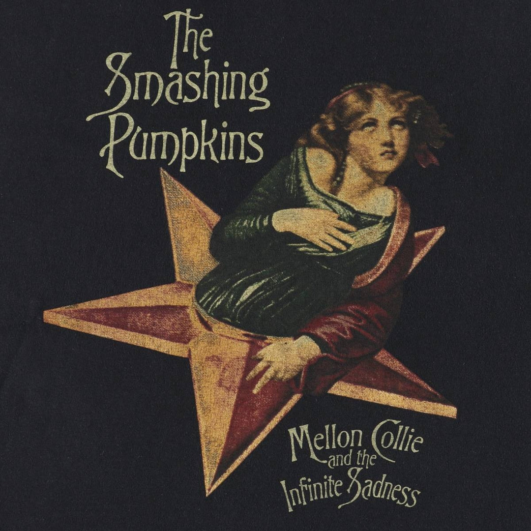THE SMASHING PUMPKINS Smashing Pumpkins Cut-off Band T-Shirt Band Tee Men's L size cotton black type Vintage Second Hand