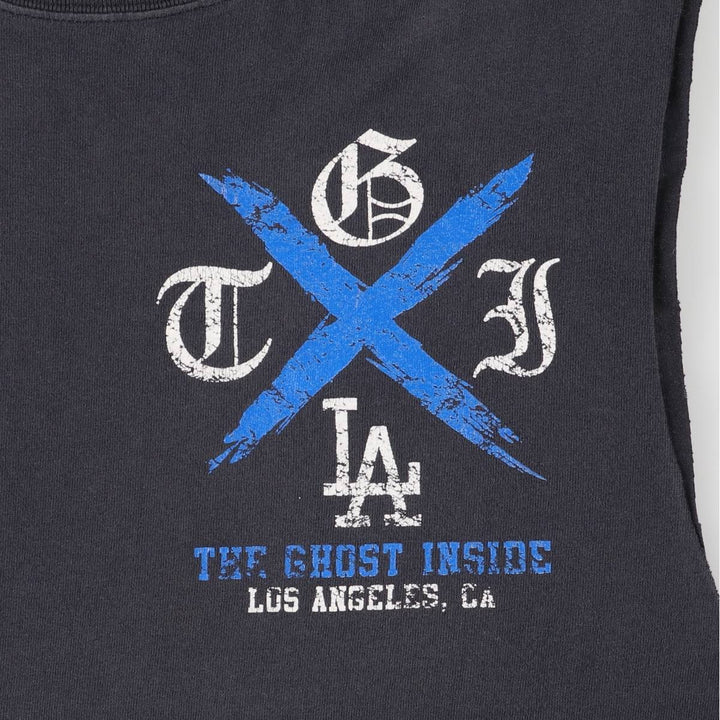00'S Anvil THE GHOST INSIDE Cut-off Band T-shirt, Band Tee, Men's M size unclear black type Vintage Second Hand