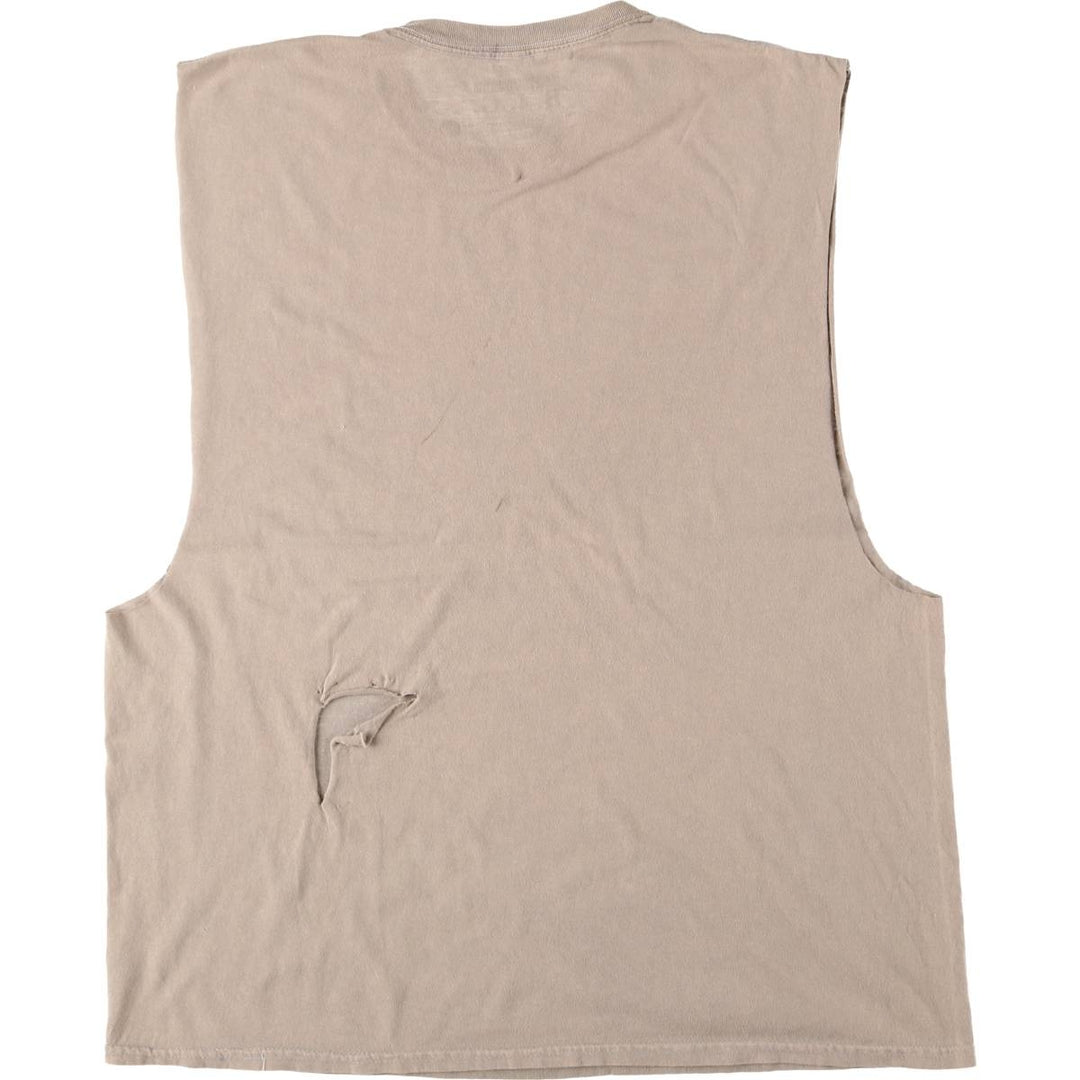 THE NOTORIOUS BIG Notorious BIG Cut-off Rap T-shirt Rap Tee Men's XL size cotton Beige type Vintage Second Hand