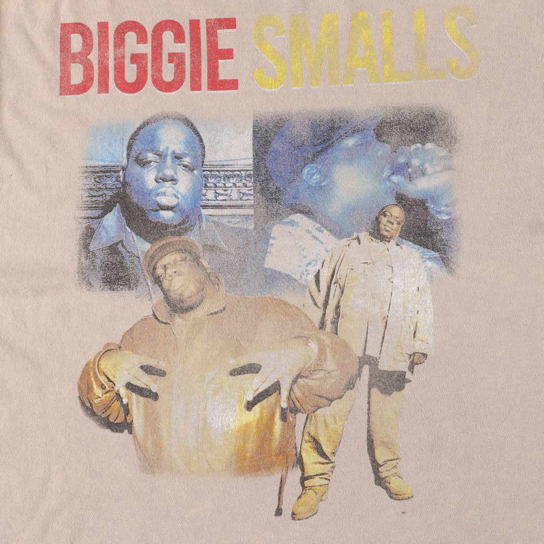 THE NOTORIOUS BIG Notorious BIG Cut-off Rap T-shirt Rap Tee Men's XL size cotton Beige type Vintage Second Hand