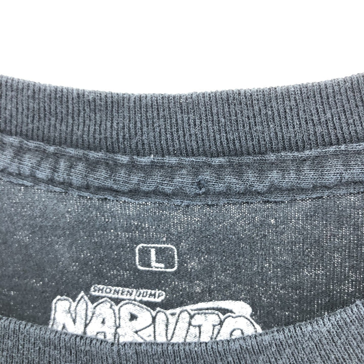 NARUTO SHIPPUDEN Naruto Shippuden Anime Character Print T-Shirt Men's L size cotton black type Vintage Second Hand