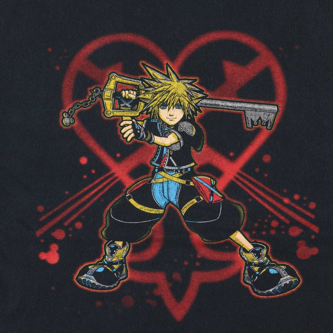 Gildan Kingdom Hearts Sora Anime Character Print T-Shirt Men's XL cotton black type Vintage Second Hand