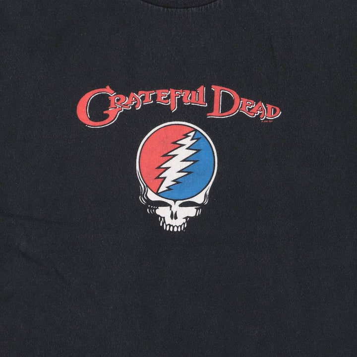 GRATEFUL DEAD Skull Pattern Band T-shirt Band Tee Men's L size cotton black type Vintage Second Hand