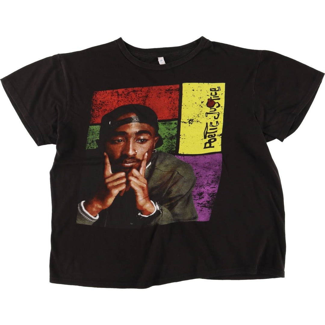 2pac Band T-shirt, Men's L size unclear black type Vintage Second Hand