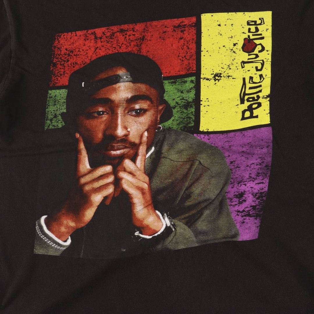 2pac Band T-shirt, Men's L size unclear black type Vintage Second Hand