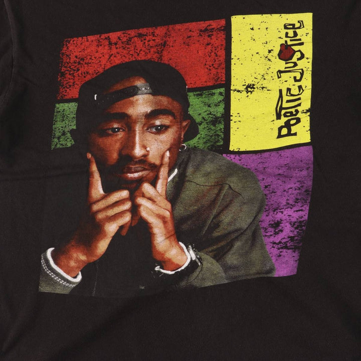 2pac Band T-shirt, Men's L size unclear black type Vintage Second Hand