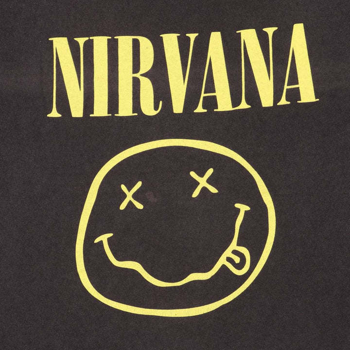 Fruit of the Loom FRUIT OF THE LOOM NIRVANA Band T-shirt Band Tee Men's L size cotton black type Vintage Second Hand