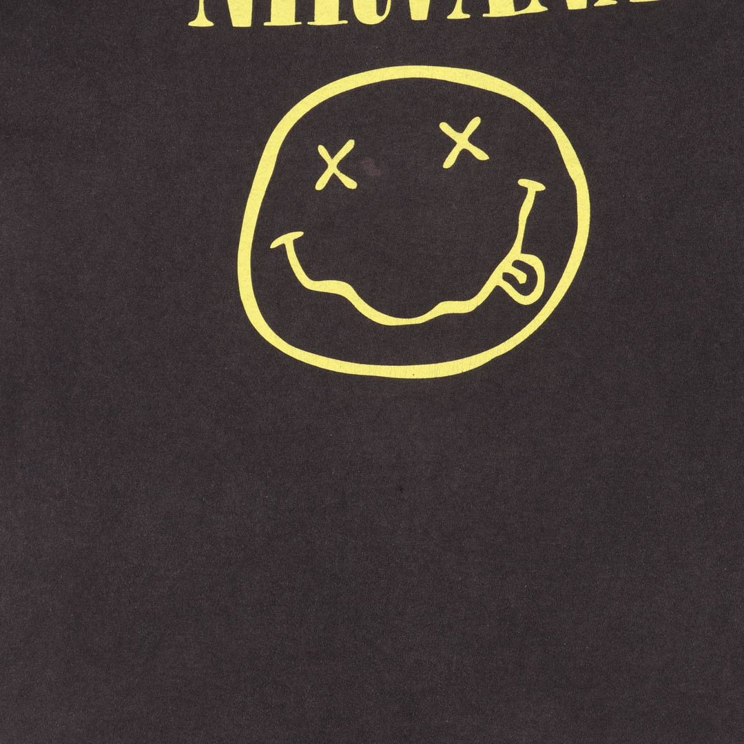Fruit of the Loom FRUIT OF THE LOOM NIRVANA Band T-shirt Band Tee Men's L size cotton black type Vintage Second Hand
