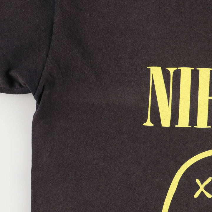 Fruit of the Loom FRUIT OF THE LOOM NIRVANA Band T-shirt Band Tee Men's L size cotton black type Vintage Second Hand