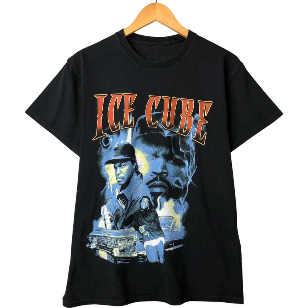 ICE CUBE Rap T-shirt, Men's M size unclear black type Vintage Second Hand