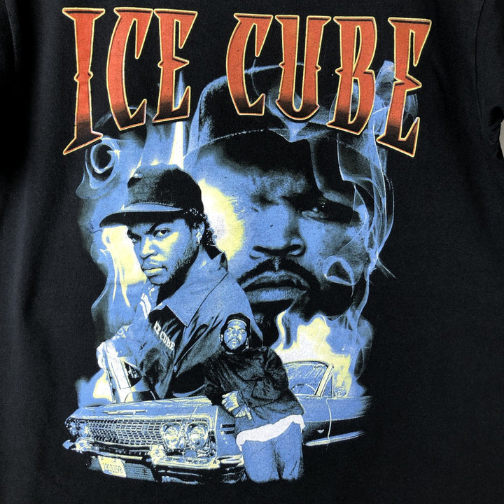 ICE CUBE Rap T-shirt, Men's M size unclear black type Vintage Second Hand
