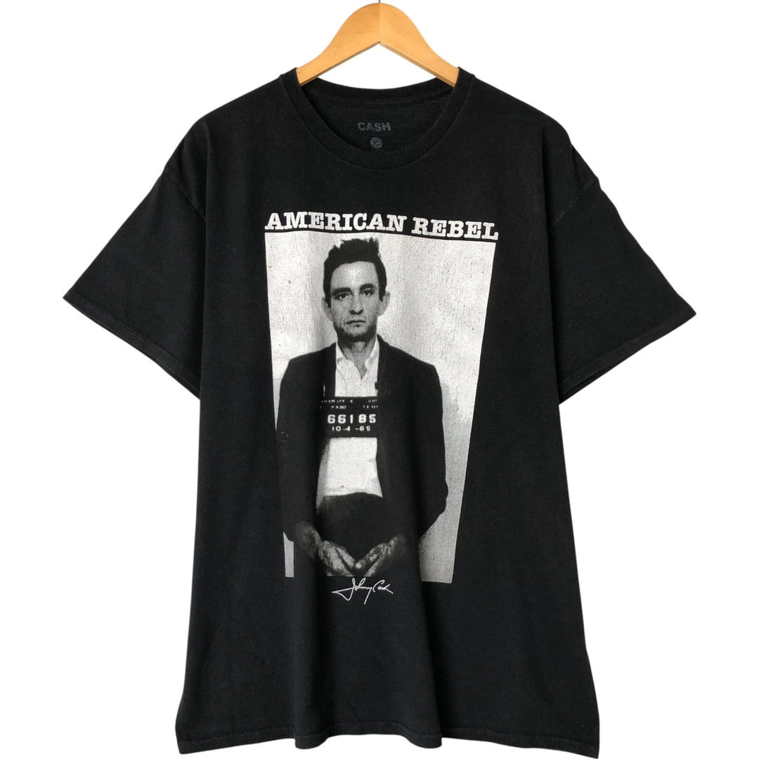 JOHNNY CASH Johnny Cash Band T-shirt Band T Men's XL size unclear black type Vintage Second Hand