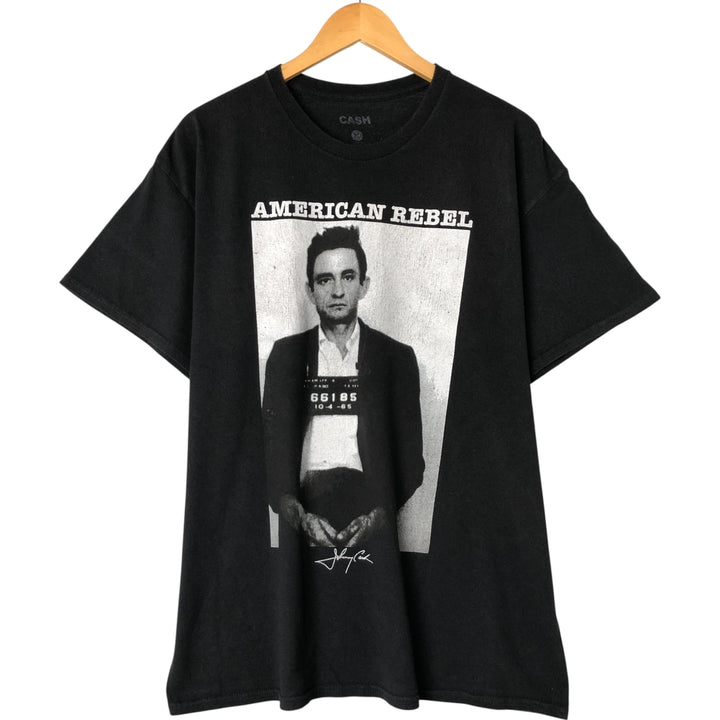 JOHNNY CASH Johnny Cash Band T-shirt Band T Men's XL size unclear black type Vintage Second Hand