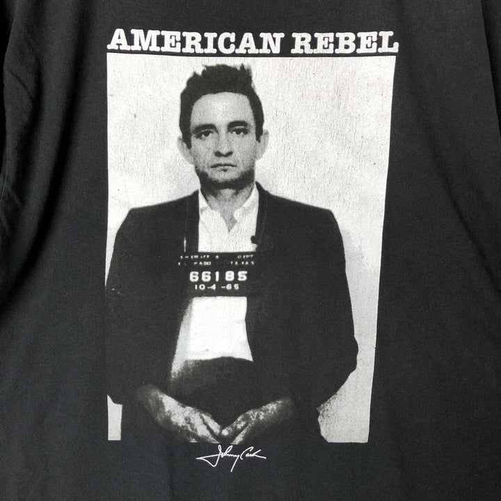 JOHNNY CASH Johnny Cash Band T-shirt Band T Men's XL size unclear black type Vintage Second Hand