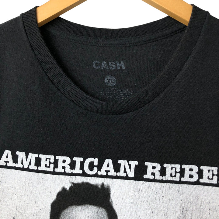 JOHNNY CASH Johnny Cash Band T-shirt Band T Men's XL size unclear black type Vintage Second Hand