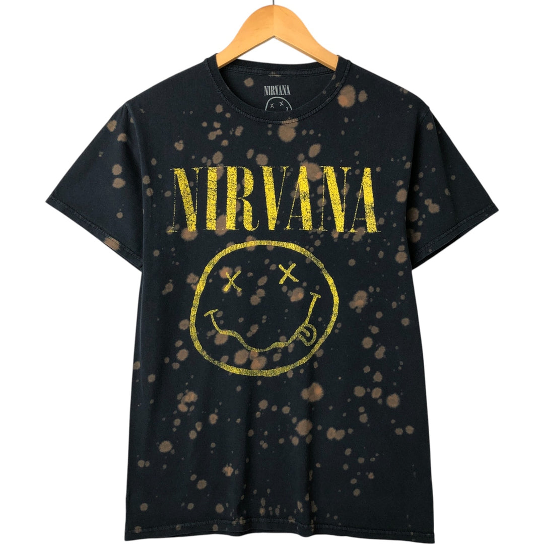 NIRVANA Nirvana Band T-shirt, Band T, Men's S size cotton black type Vintage Second Hand